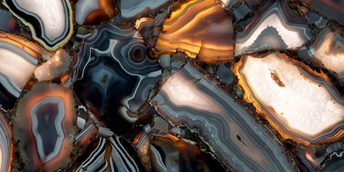 VOLCANIC CHARCOAL 60X120 CM GLASS - Surfaces Tiles