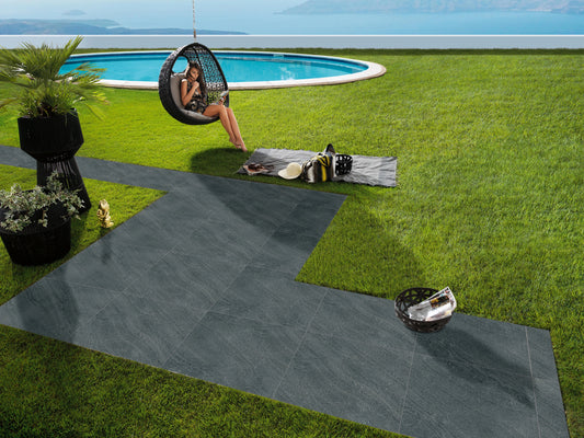 Austin Black 60x90cm (2cm) Outdoor Matt Porcelain Floor Tiles