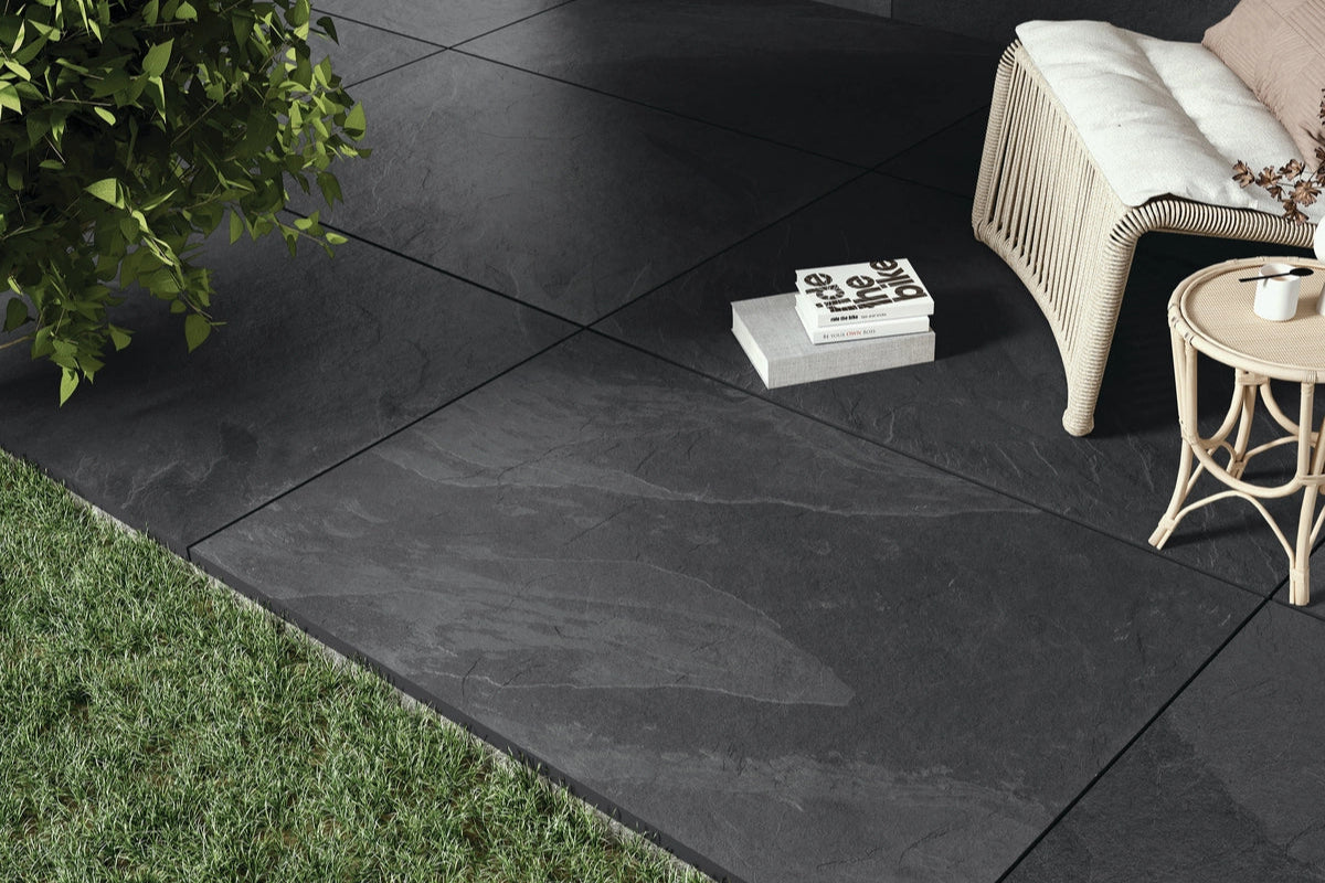 Brazilian Black 60x90cm (2cm) Matt Outdoor Porcelain Tiles