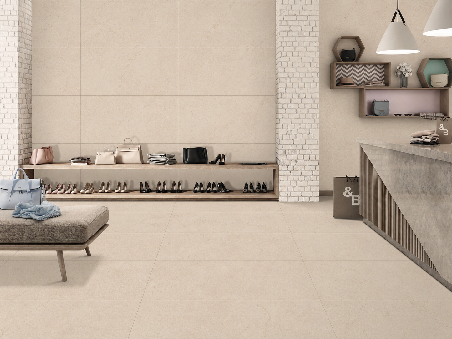 Render Bone 60X120 cm Matt Porcelain Tiles