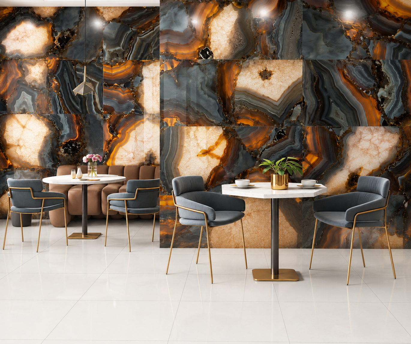 Volcanic Charcoal 60x120 CM Glass Tiles Glossy Grey Wall Tiles for Modern Interiors