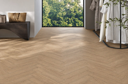 Greige Oak UP Herringbone SPC Click Vinyl Flooring 1.5sqm Pack Waterproof Rigid Core Wood Effect Flooring with Built-in Underlay – 20 Planks