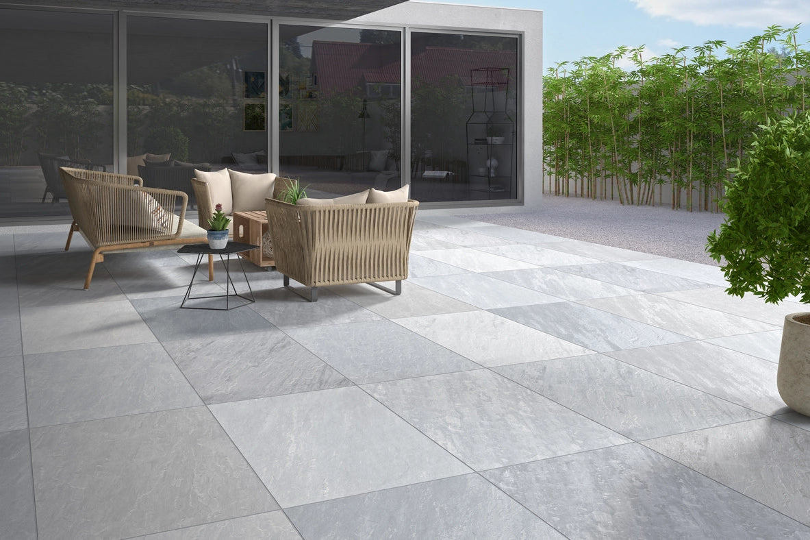 Kandla Grey 60x90cm (2cm)  Matt Outdoor Porcelain Floor Tiles