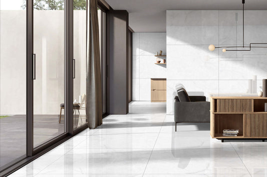 Snow Sheen 30x60 CM Polished Porcelain Marble Look Wall & Floor Tile