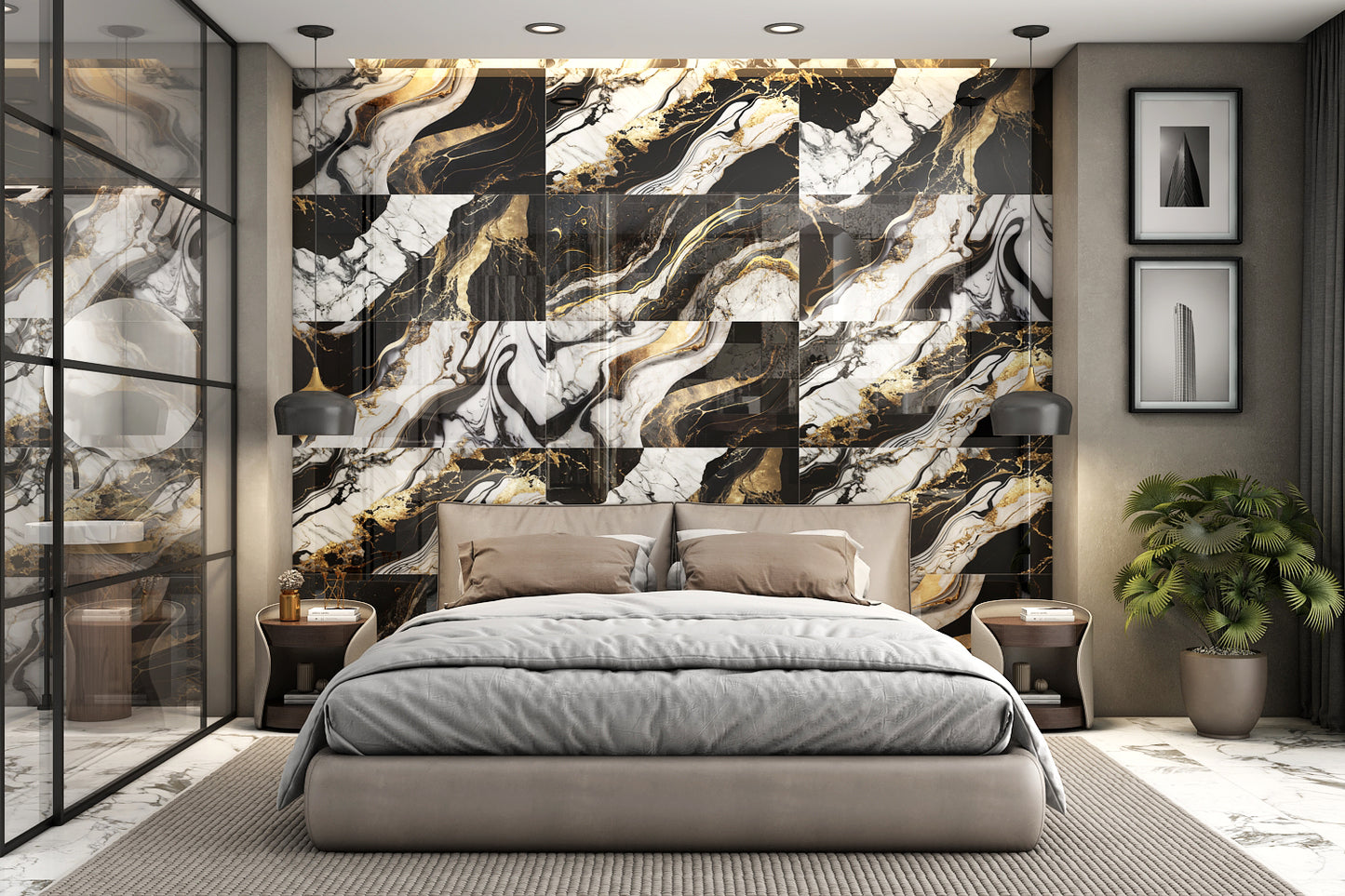 LAVA GOLD 60X120 CM GLASS TILES