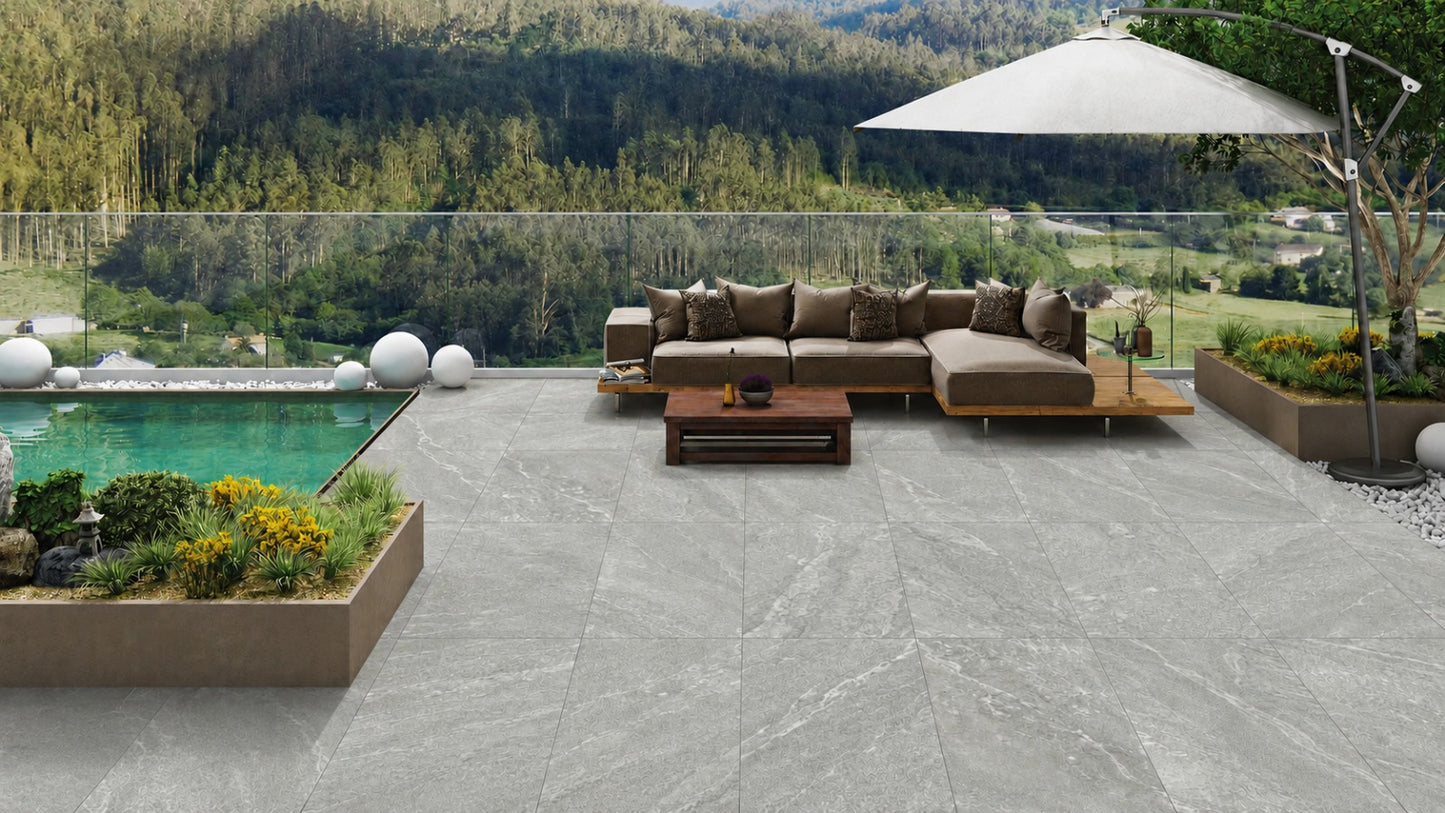 Sahara Grey 60x90cm (2cm) Outdoor Porcelain Tiles